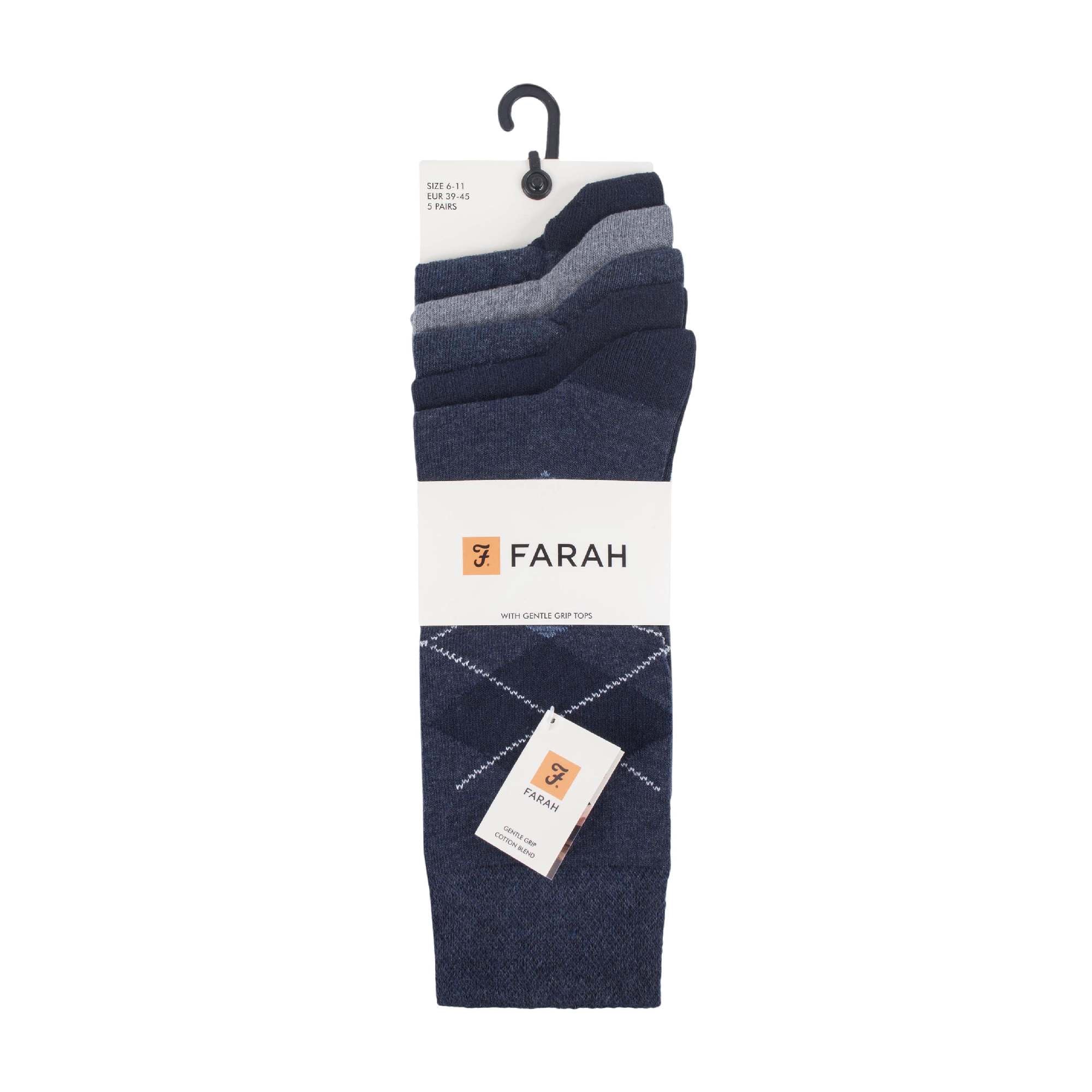 5 Pack Mens Patterned Cotton Dress Socks