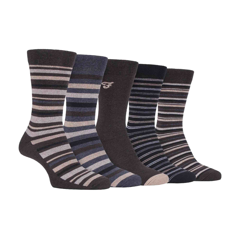 5 Pack Mens Patterned Cotton Dress Socks