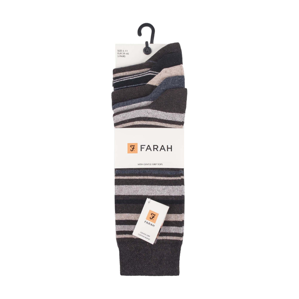 5 Pack Mens Patterned Cotton Dress Socks