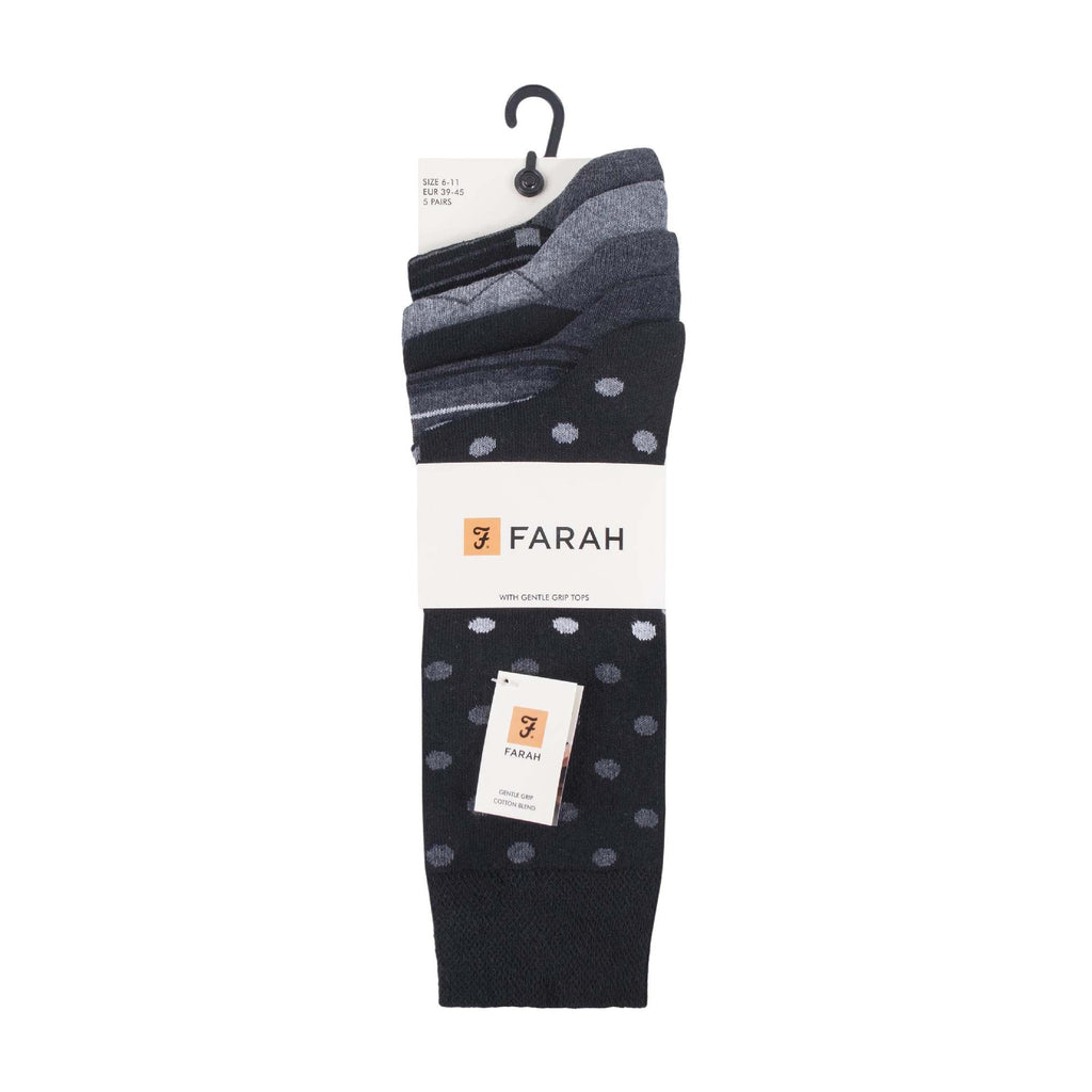 5 Pack Mens Patterned Cotton Dress Socks