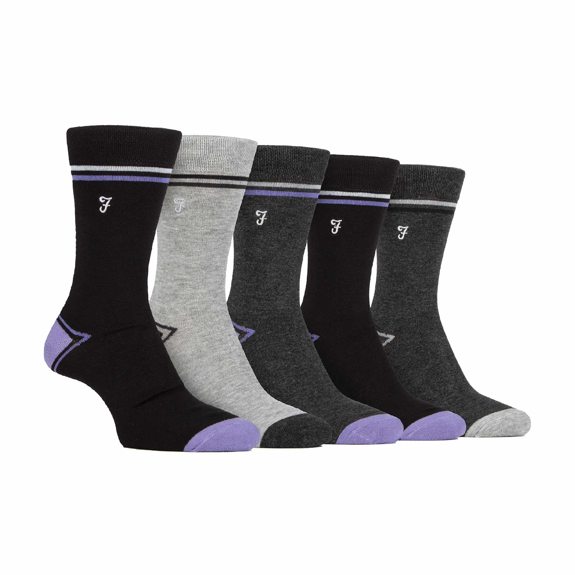 5 Pack Mens Bamboo Bright Striped Patterned Socks