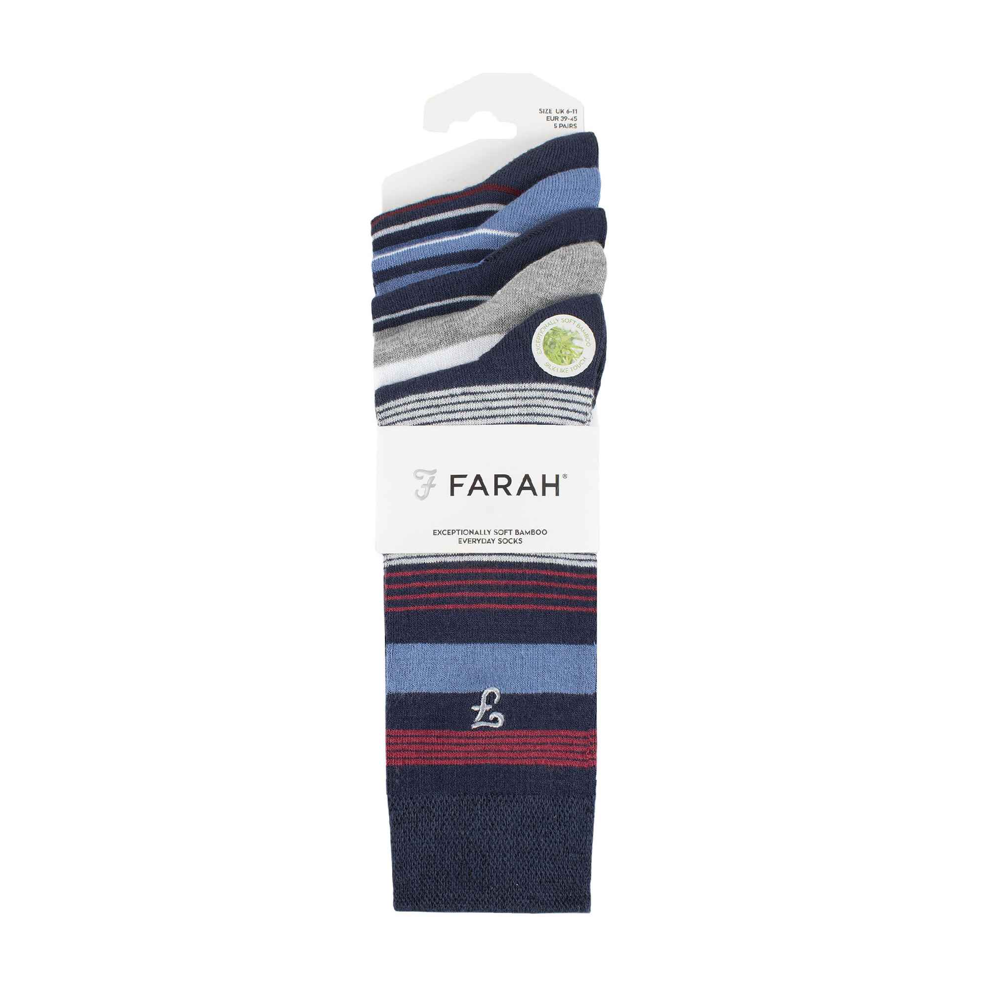5 Pack Mens Bamboo Bright Striped Patterned Socks
