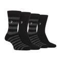 4 Pack Mens Soft Breathable Bamboo Striped Boot Socks