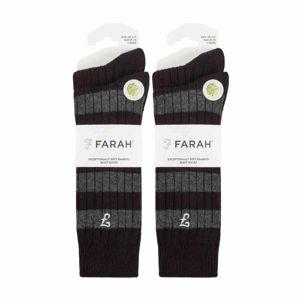4 Pack Mens Soft Breathable Bamboo Striped Boot Socks