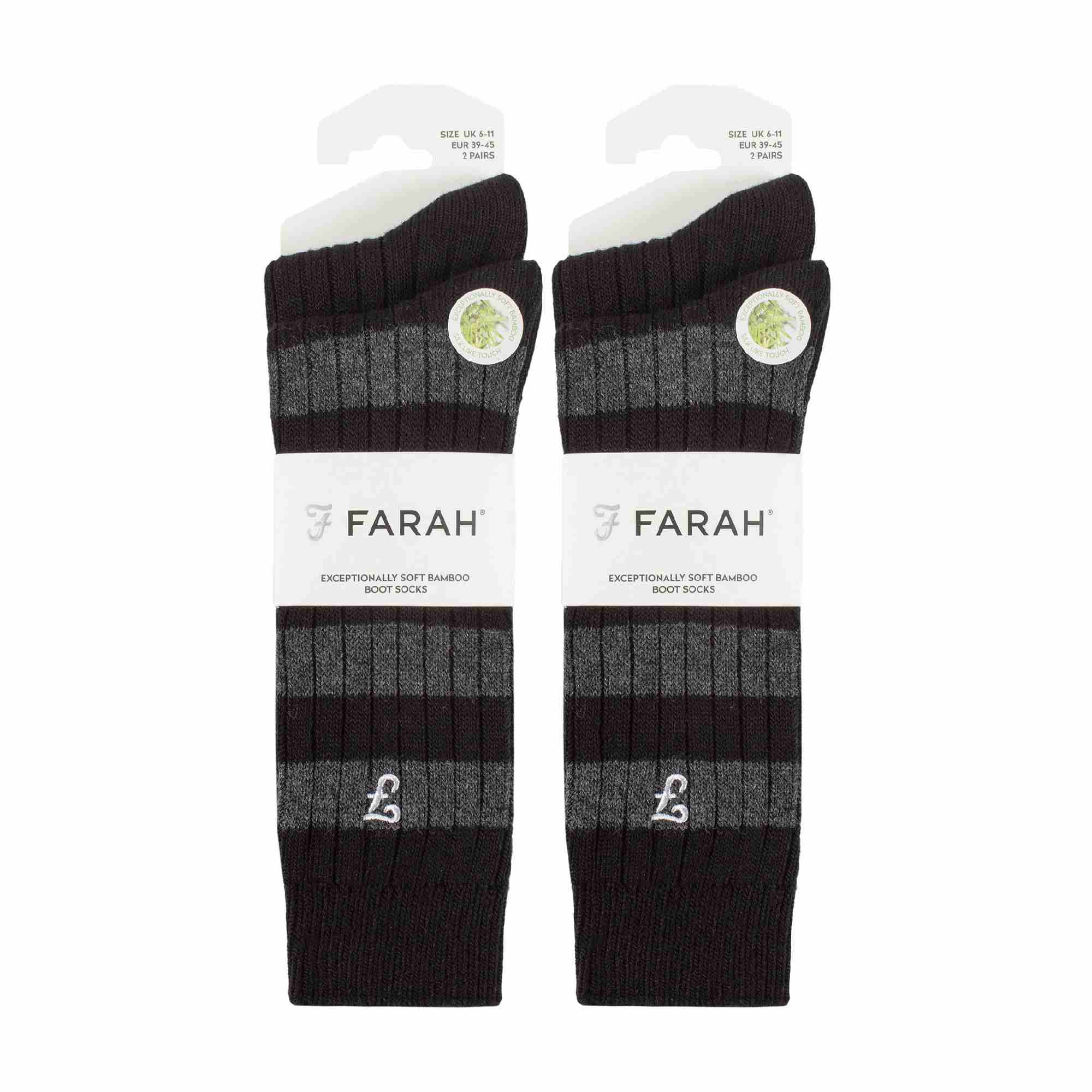 4 Pack Mens Soft Breathable Bamboo Striped Boot Socks
