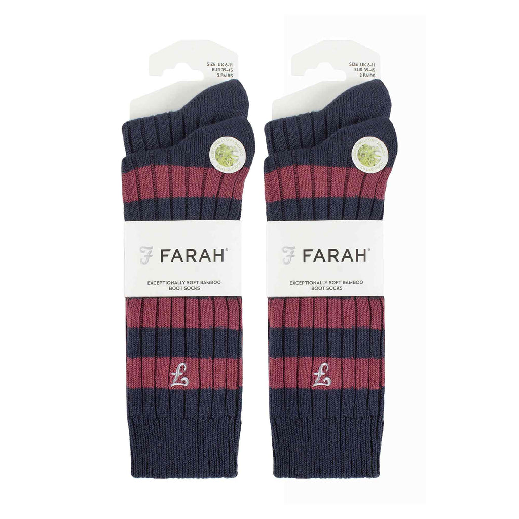 4 Pack Mens Soft Breathable Bamboo Striped Boot Socks
