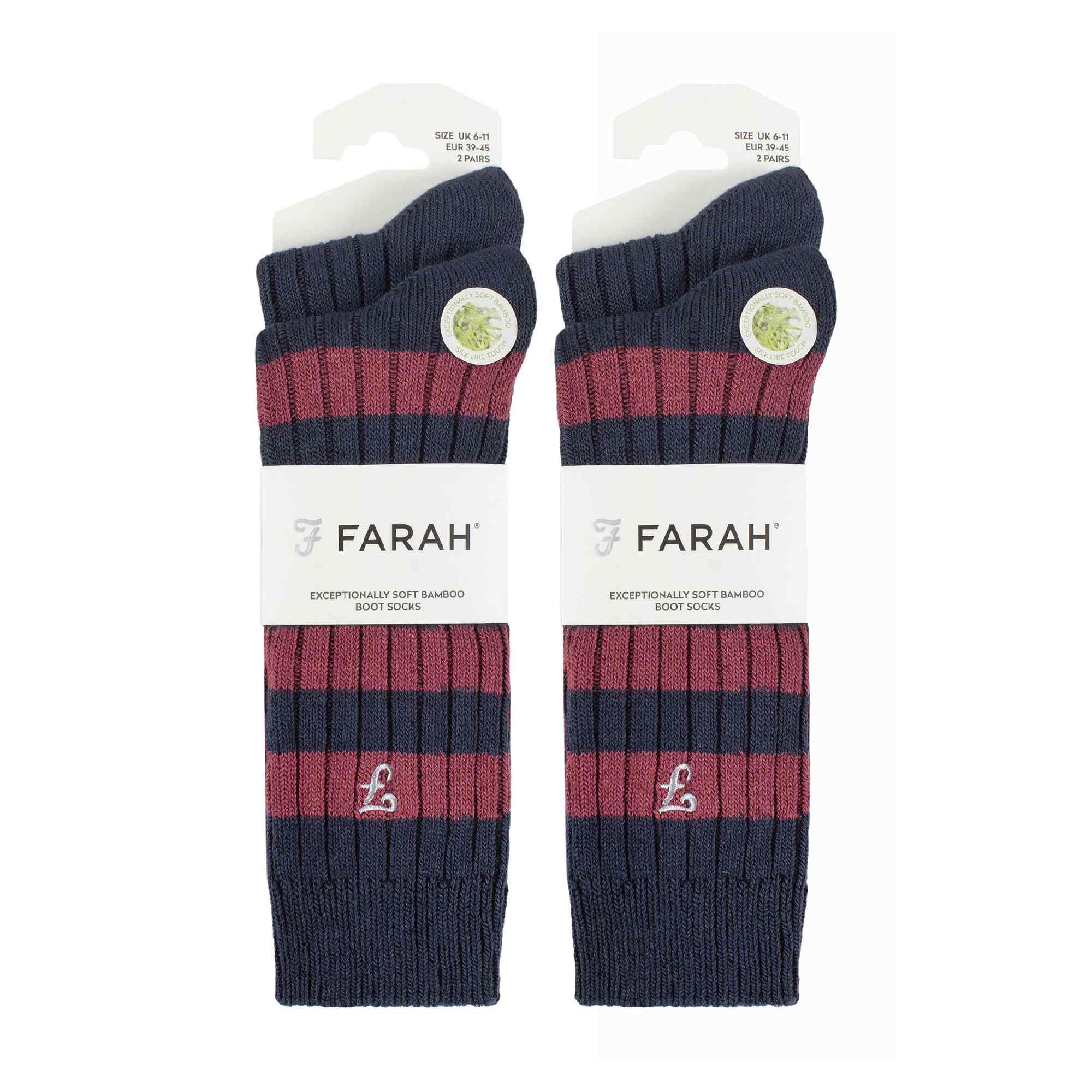 4 Pack Mens Soft Breathable Bamboo Striped Boot Socks