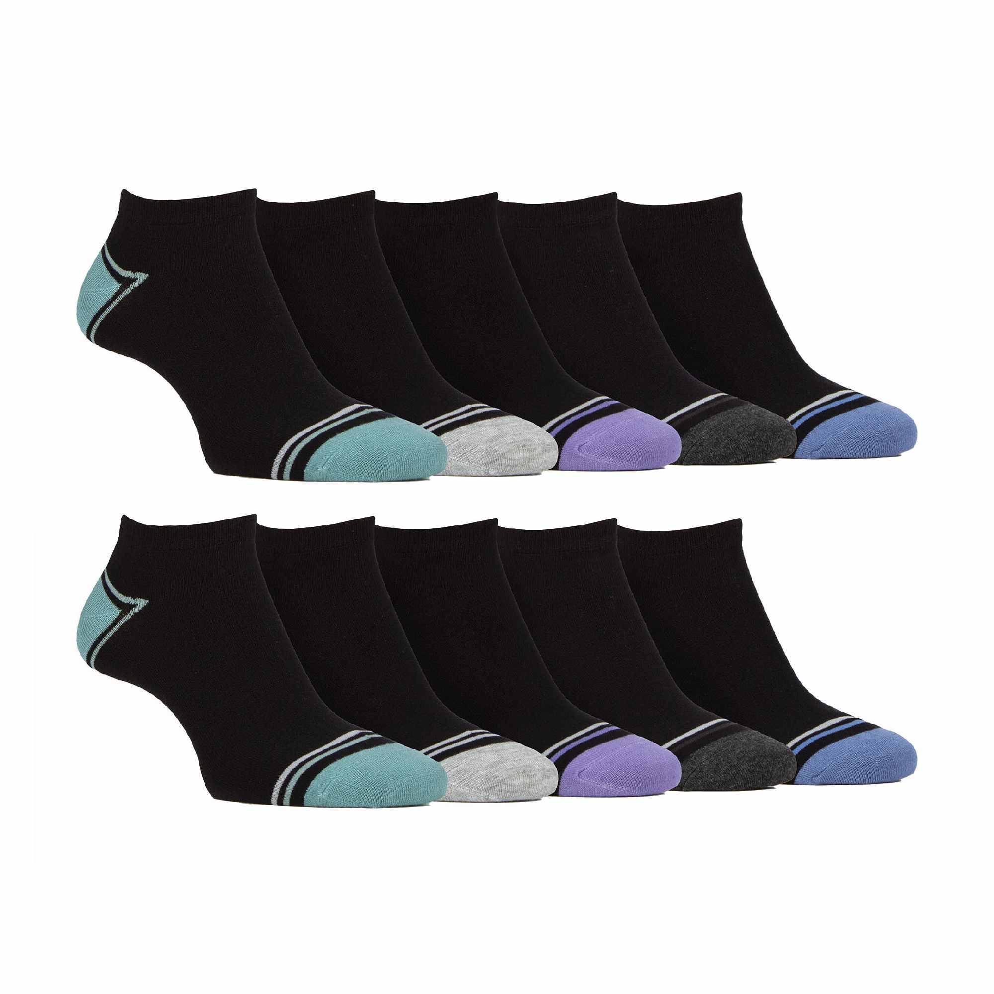 10 Pack Mens Breathable Bamboo Plain Trainer Socks