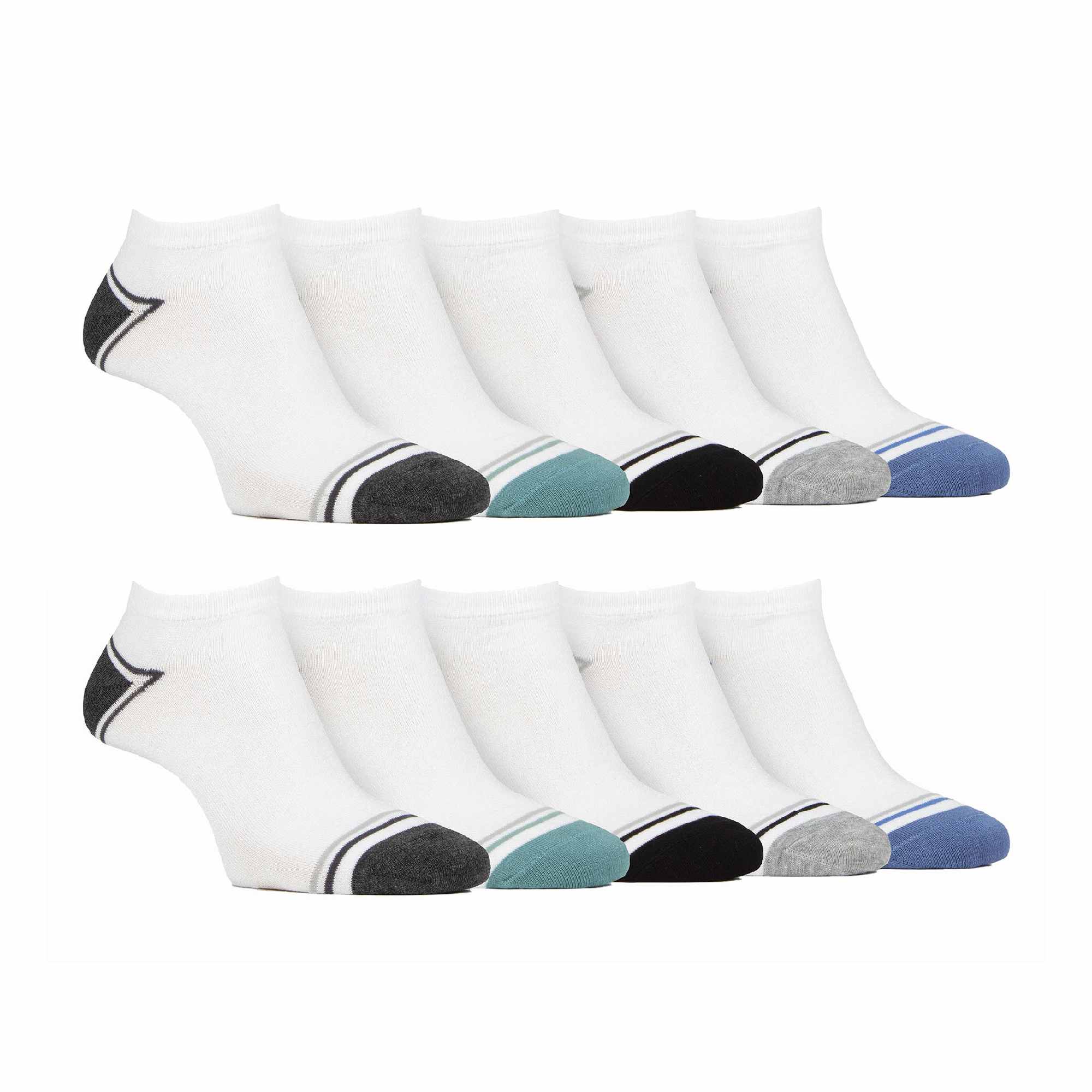 10 Pack Mens Breathable Bamboo Plain Trainer Socks