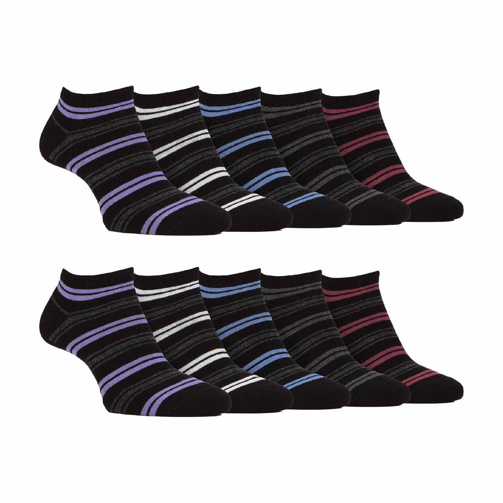10 Pack Mens Breathable Bamboo Plain Trainer Socks