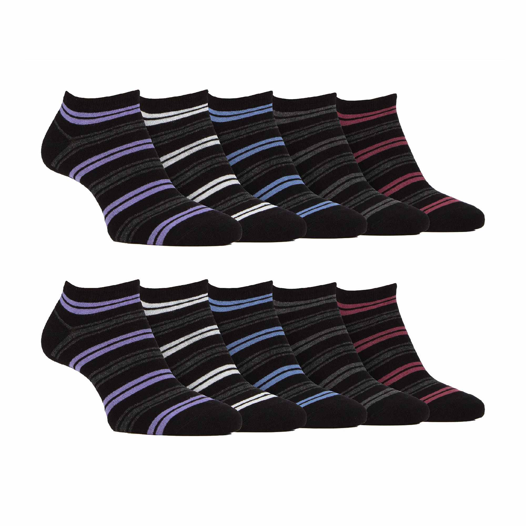 10 Pack Mens Breathable Bamboo Plain Trainer Socks