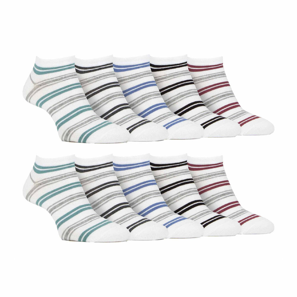 10 Pack Mens Breathable Bamboo Plain Trainer Socks