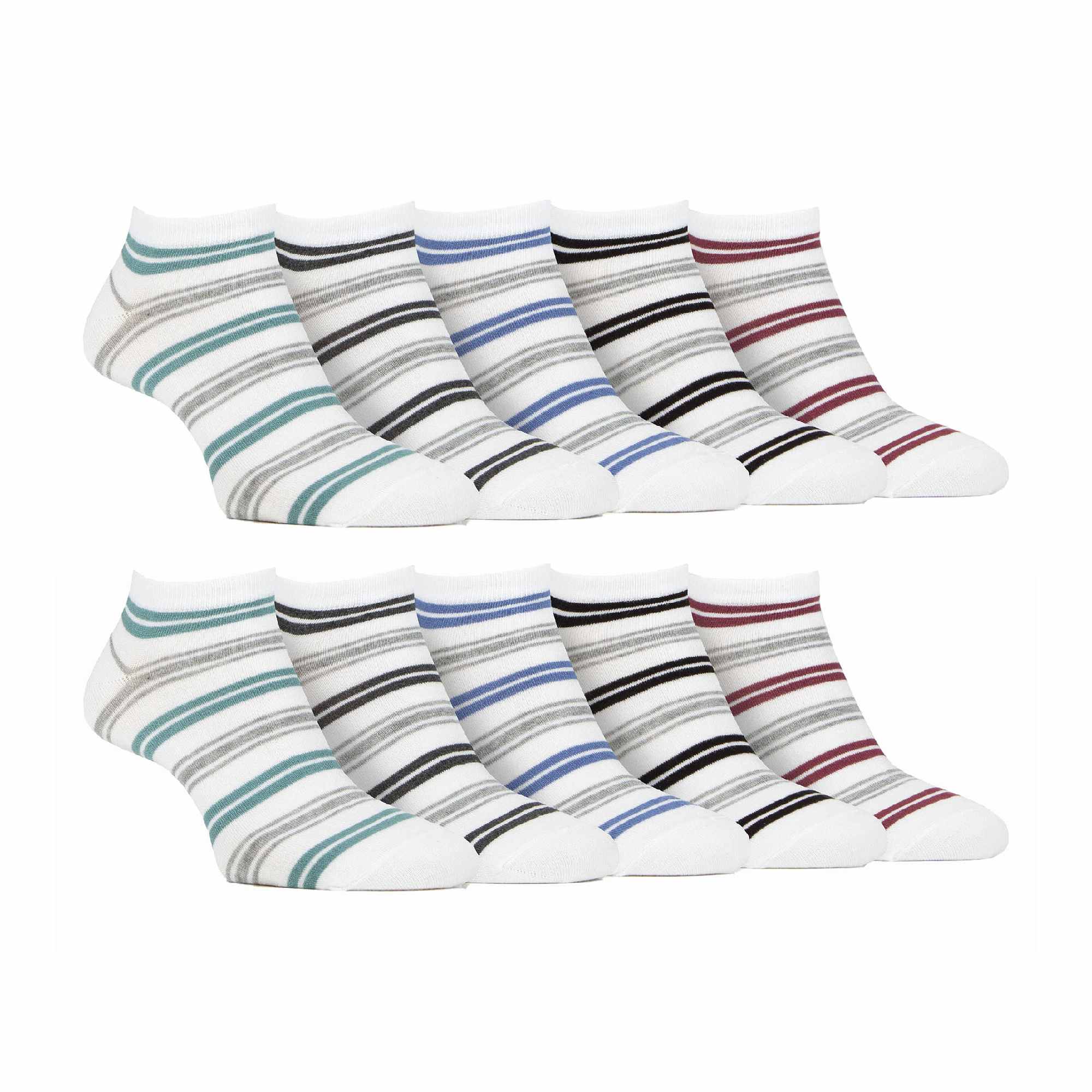 10 Pack Mens Breathable Bamboo Plain Trainer Socks