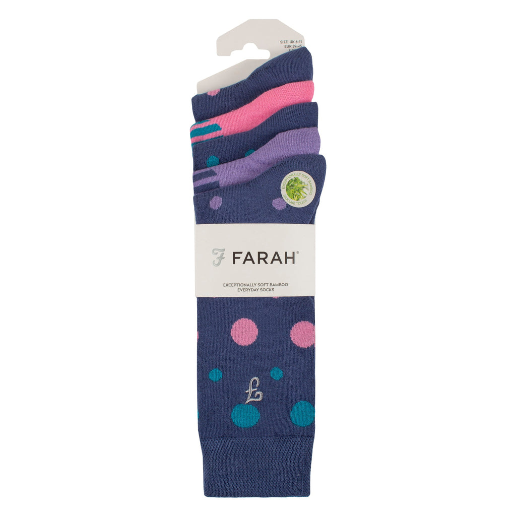 5 Pack Mens Bamboo Patterned Socks - Soft Breathable Stylish Everyday Comfort