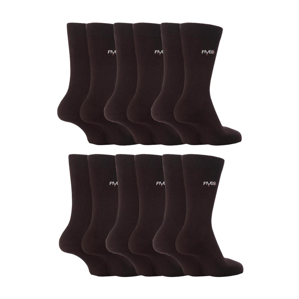 12 Pairs Mens Fairtrade Cotton Socks | Breathable Casual Plain Dress Socks