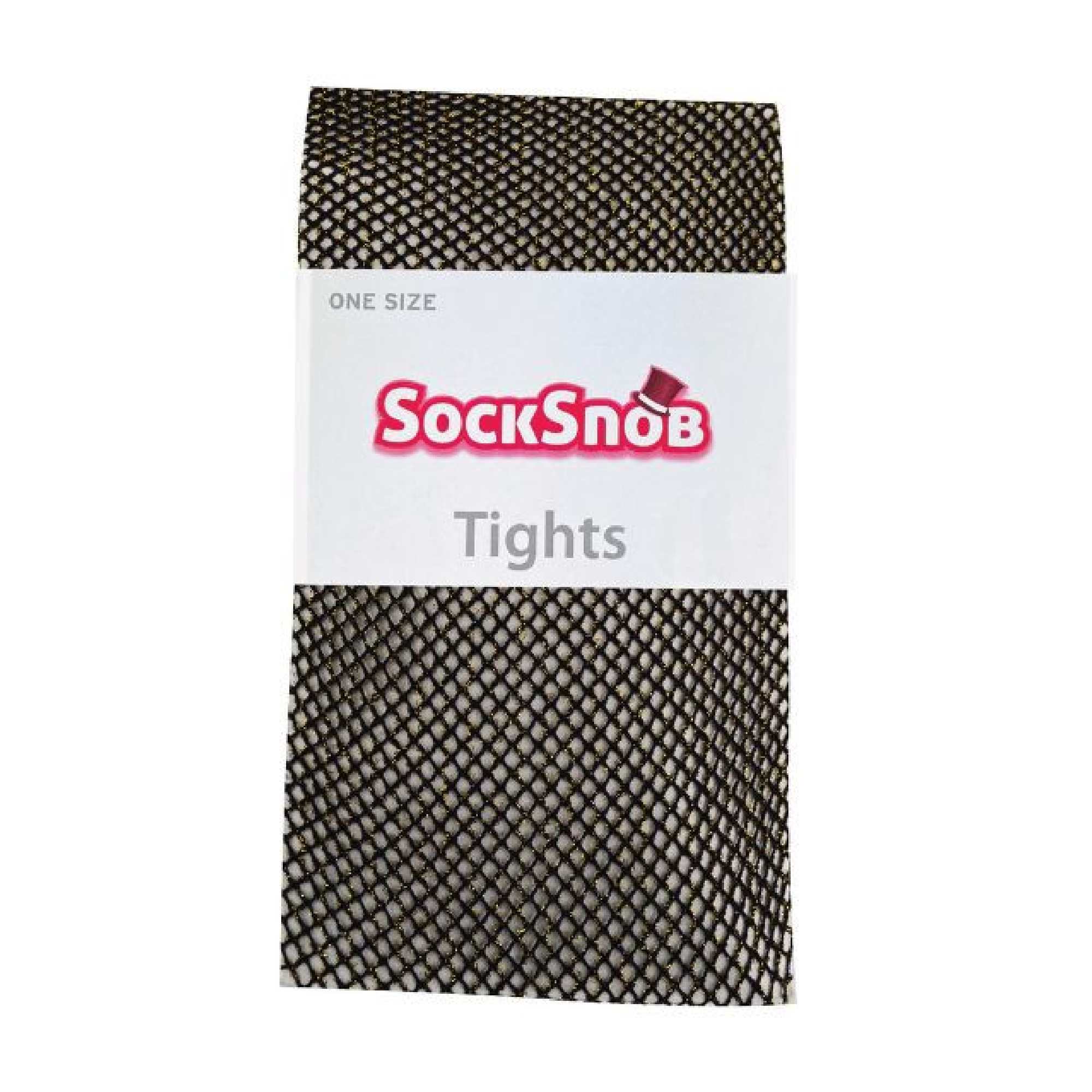 1 Pack Ladies Fishnet Tights with Glitter Effect