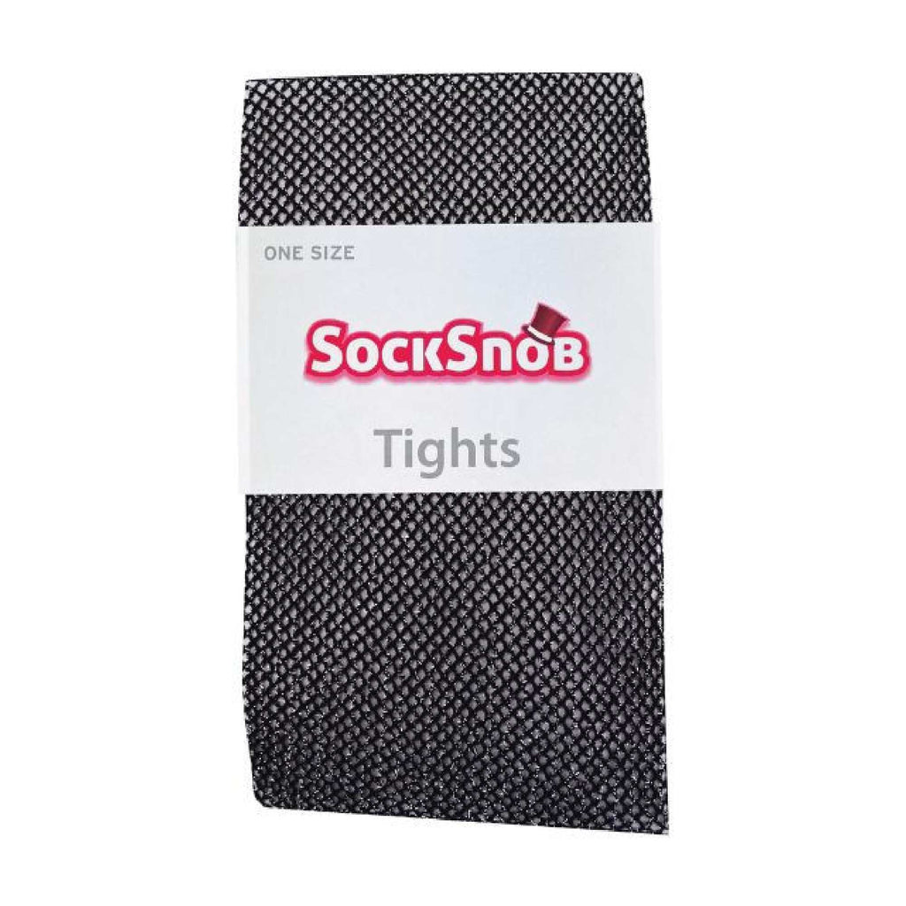 1 Pack Ladies Fishnet Tights with Glitter Effect