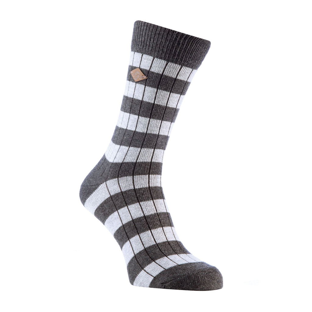 2 Pack Mens Cotton Patterned Striped Ribbed Boot Socks