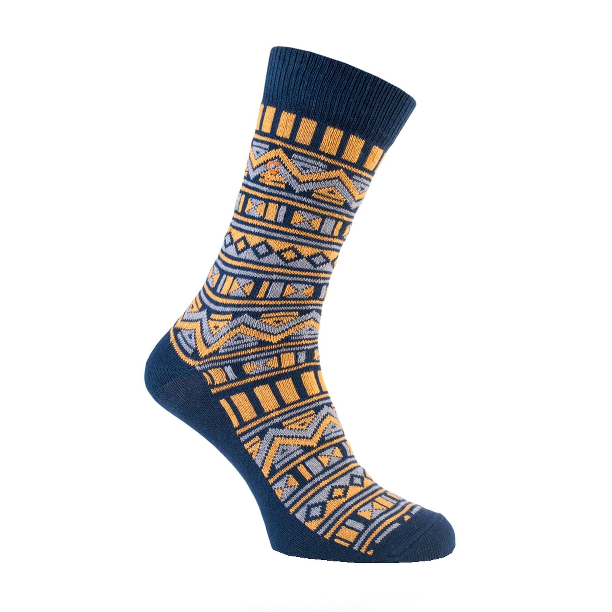 2 Pack Mens Vintage Aztec Patterned Colourful Cotton Socks