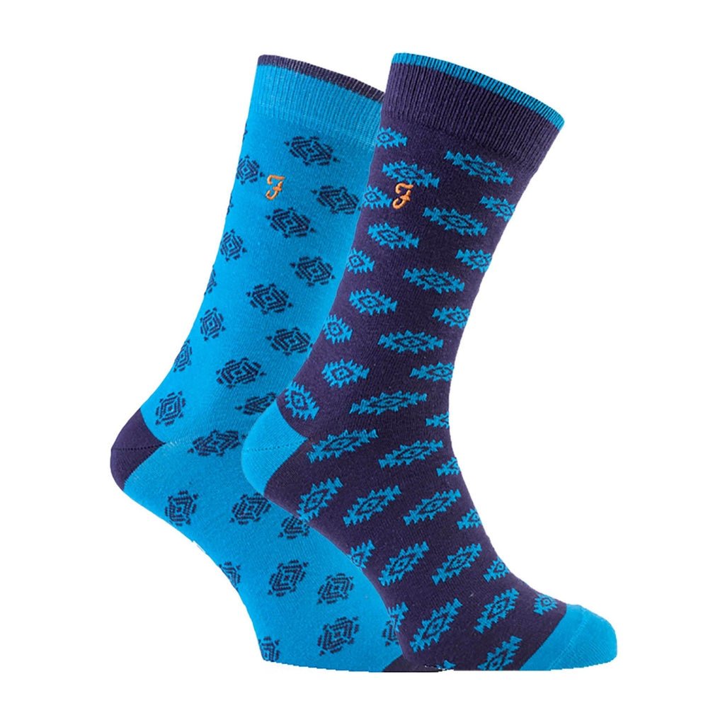 2 Pack Mens Retro Cotton Rich Luxury Formal Dress Socks