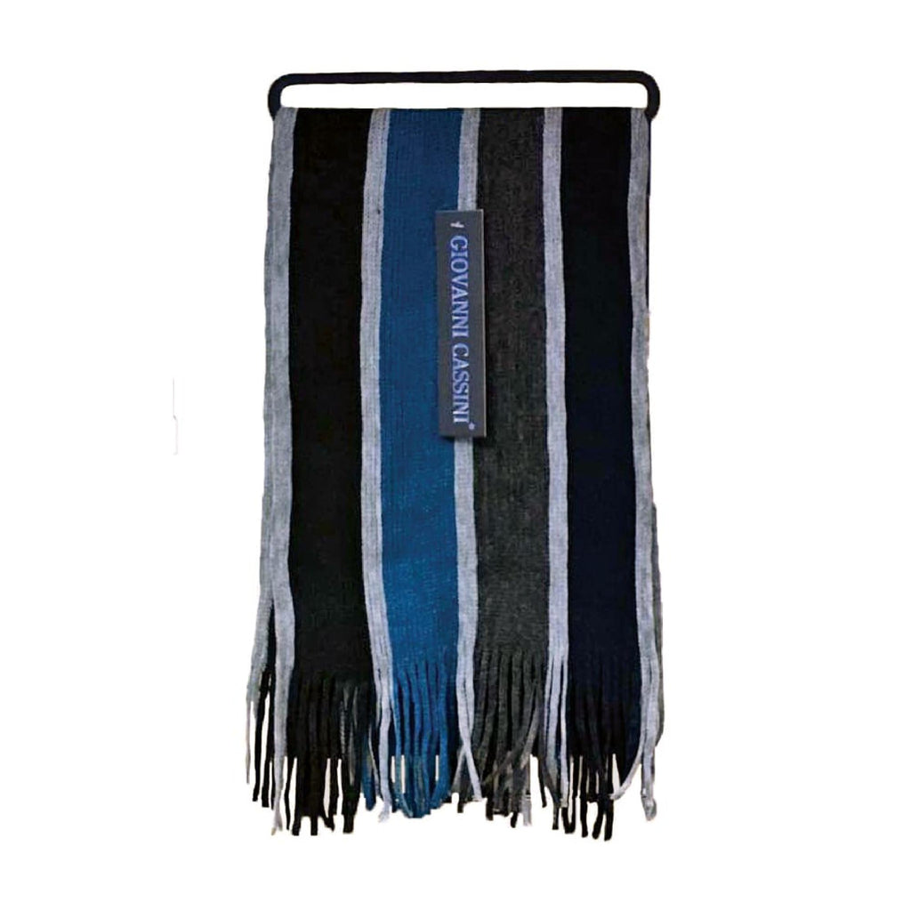 Mens Italian Inspired Warm Knitted Striped Winter Scarf