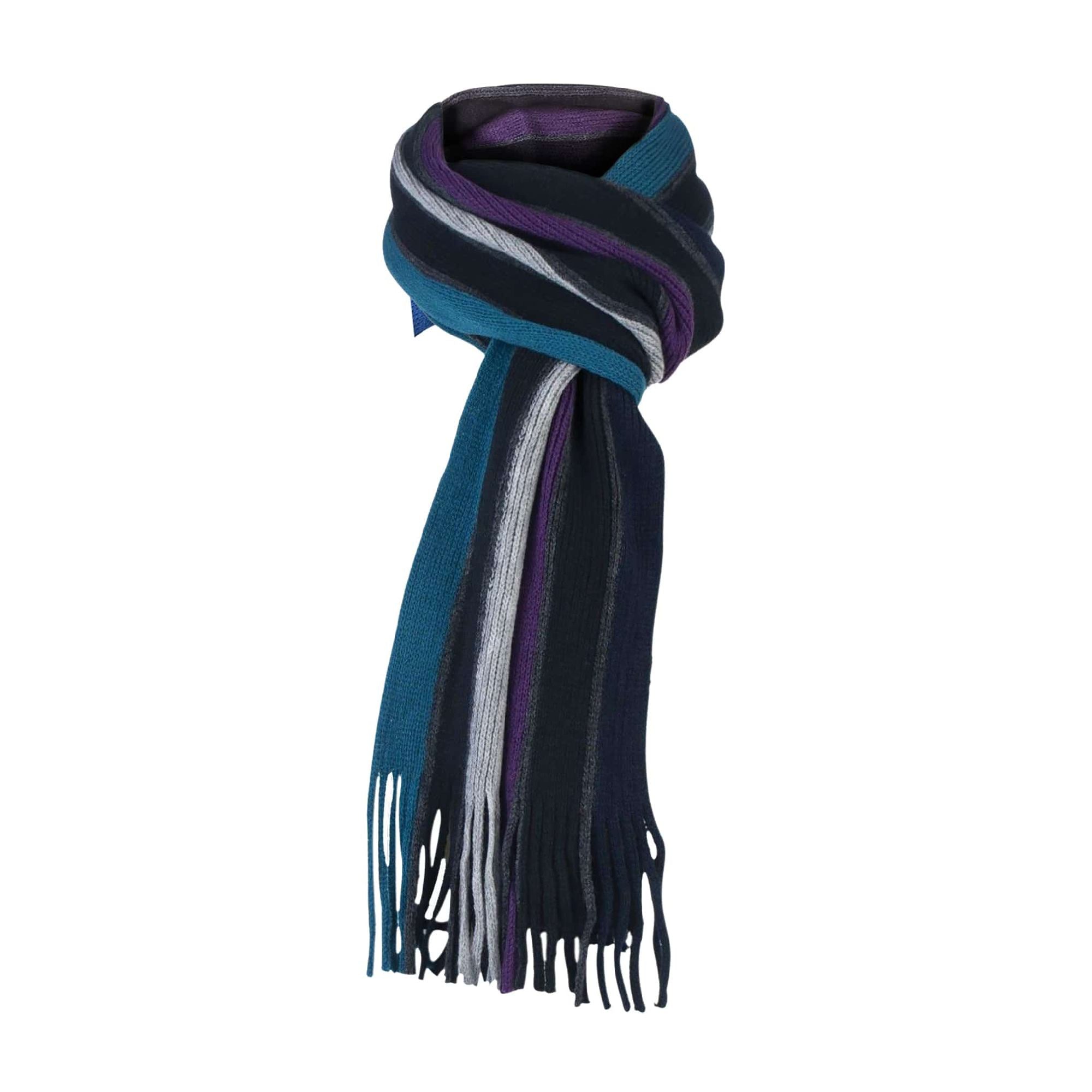 Mens Italian Inspired Warm Knitted Striped Winter Scarf