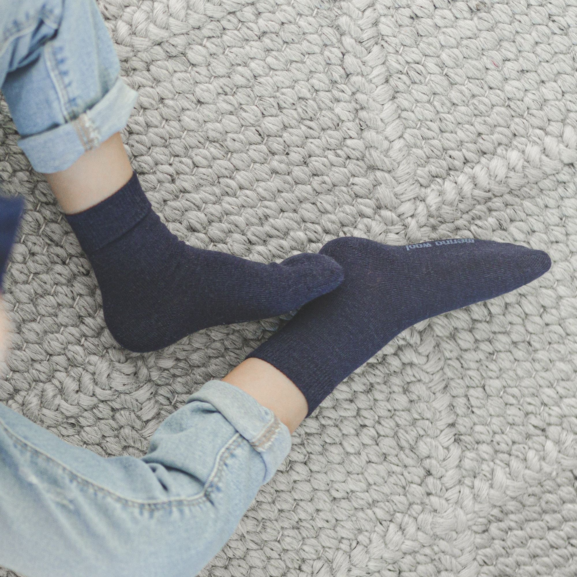 1 Pack Kids Warm Ribbed Merino Wool Socks for Winter