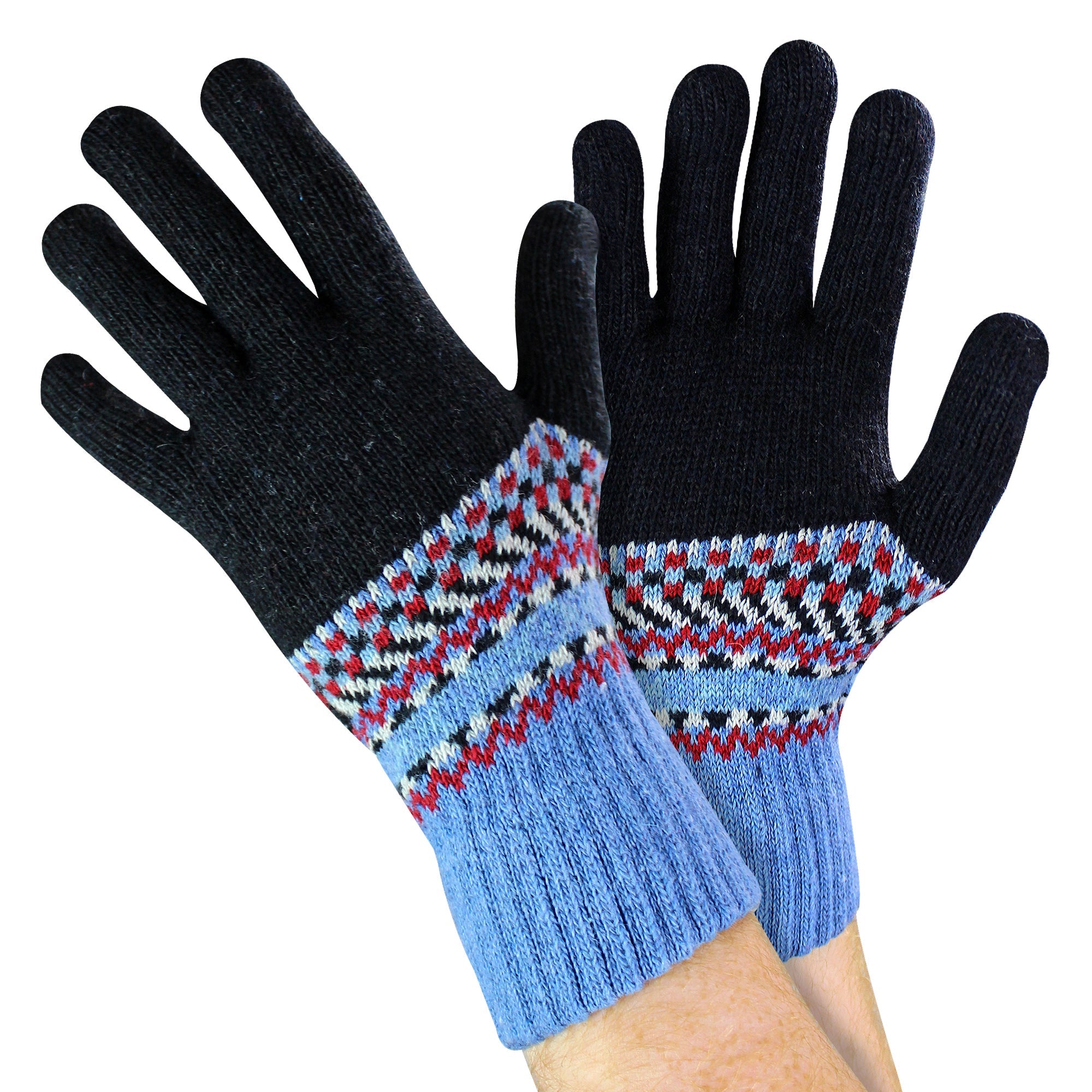 Mens Wool Gloves | Winter Cute Fairisle Gloves for Cold Weather