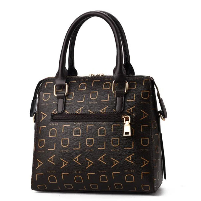 Fashion English Letter Handbag Women PU Leather Tassel Top-Handle Bag Luxury Shoulder Bag Large Capacity Lady Tote Design Purse