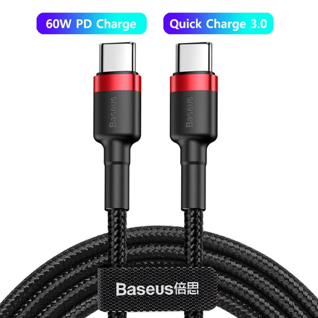 Baseus 100W USB C To USB Type C Cable PD Fast Charging Charger Cord 5A USB-C USBC TypeC Cable 2m For MacBook Samsung Xiaomi POCO
