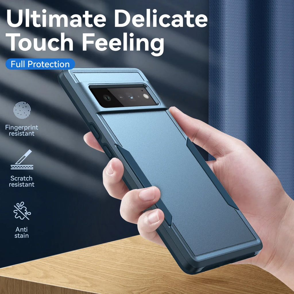 Heavy Duty Rugged Armor Shockproof Case For Google Pixel 8 7 6 Pro 6A 7A 8A Soft TPU Hard Plastic Protective Back Cover Fundas