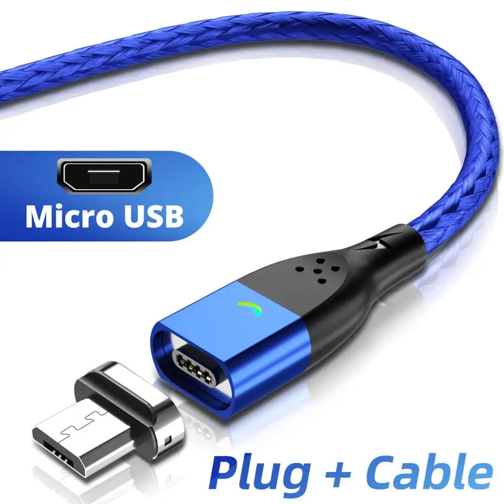FONKEN Magnetic Charging Cable USB Type C Magnetic Phone Charger Cable For realme gt6 Magnet Cable Micro USB Android Charge Cord