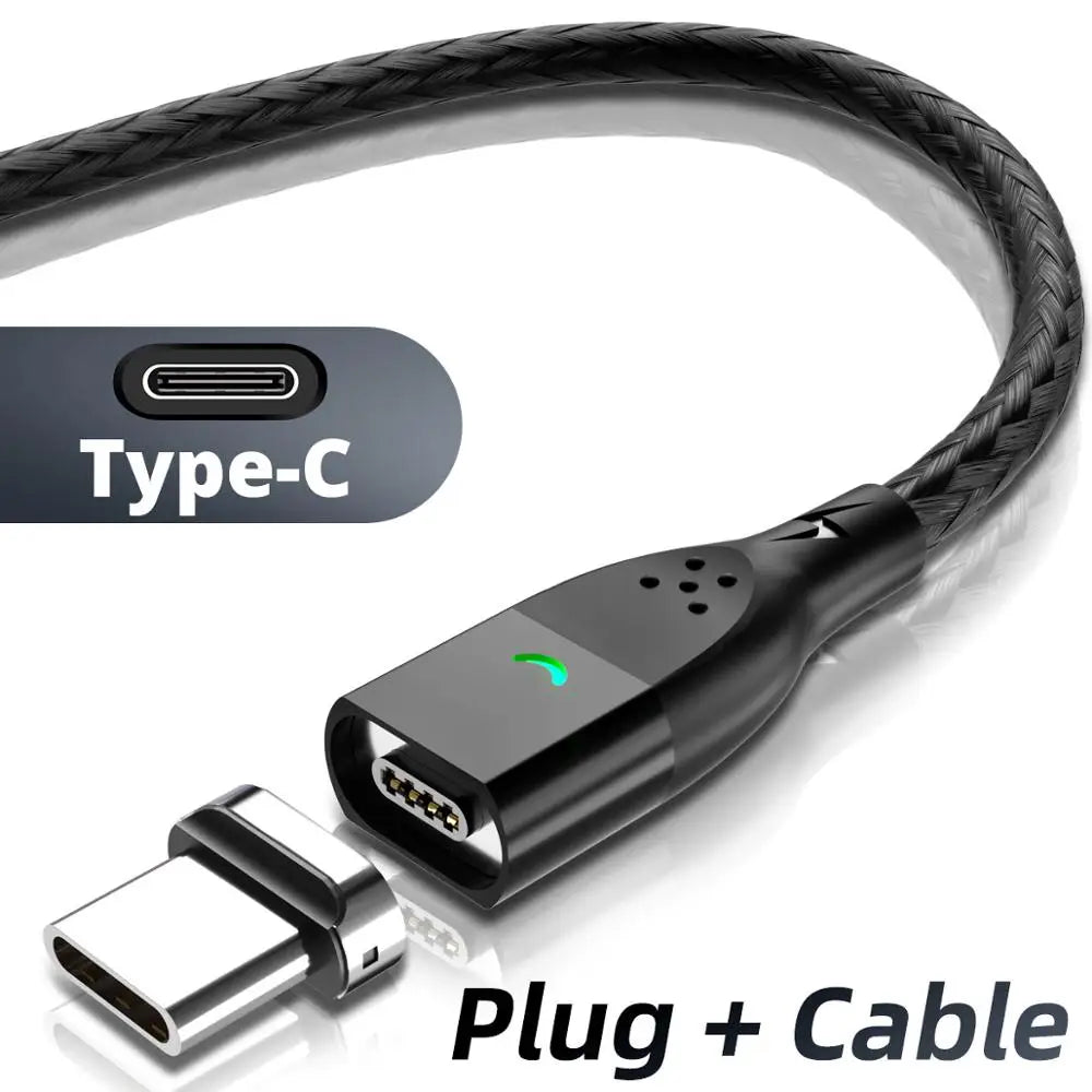 FONKEN Magnetic Charging Cable USB Type C Magnetic Phone Charger Cable For realme gt6 Magnet Cable Micro USB Android Charge Cord