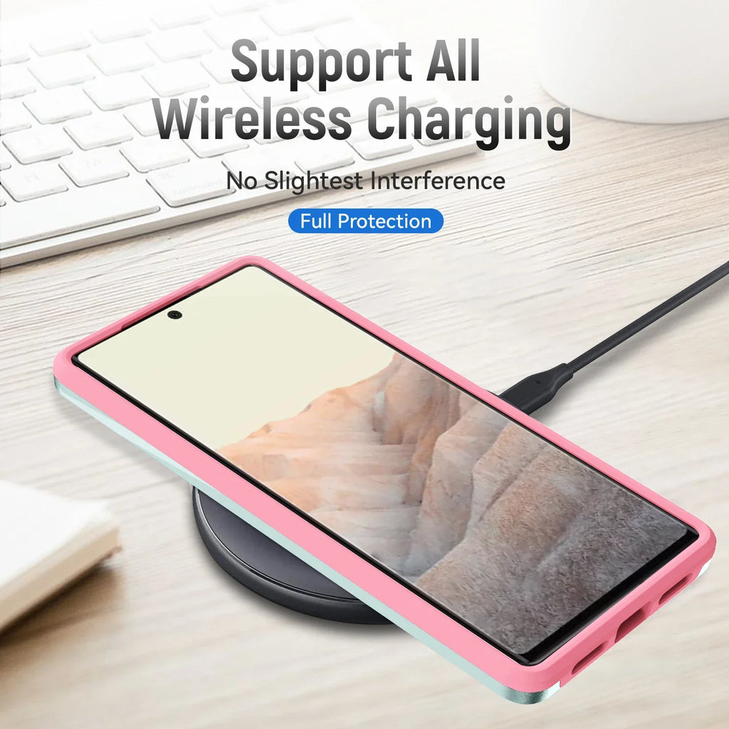 Heavy Duty Rugged Armor Shockproof Case For Google Pixel 8 7 6 Pro 6A 7A 8A Soft TPU Hard Plastic Protective Back Cover Fundas