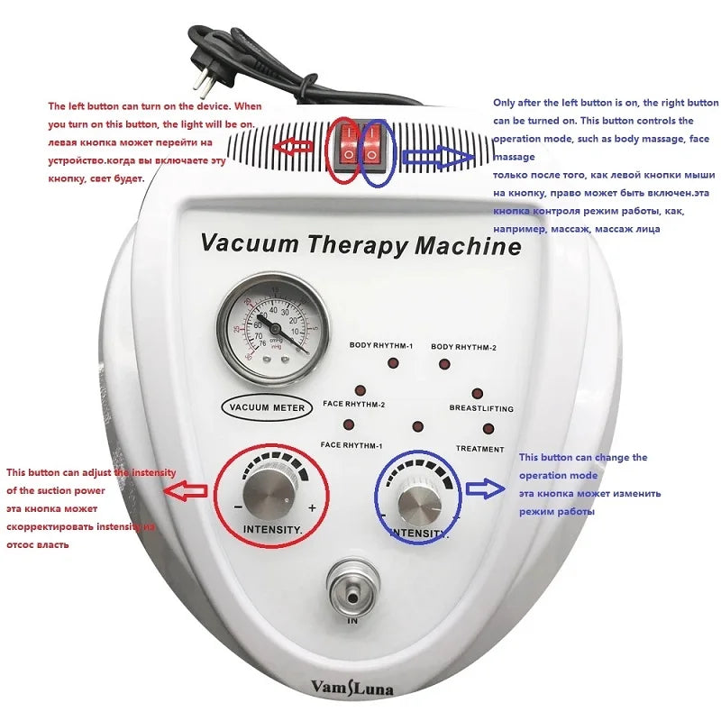 Breast Pump Vacuum Therapy Machine Massager Buttocks Lifting Machine BBL Scraping Cup Female Massage Colombian Buttocks Lifting