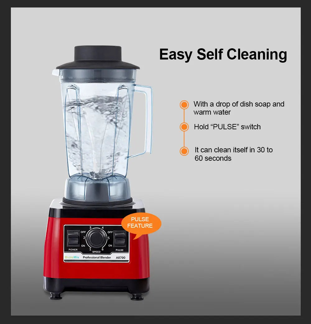 BioloMix【7 Years Warranty】BPA Free Heavy Duty Commercial Grade Blender Professional Mixer Juicer Ice Smoothies Peak 2200W