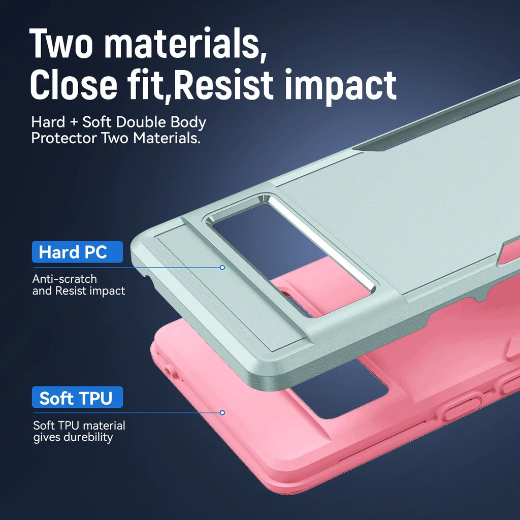 Heavy Duty Rugged Armor Shockproof Case For Google Pixel 8 7 6 Pro 6A 7A 8A Soft TPU Hard Plastic Protective Back Cover Fundas
