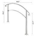 VEVOR Wrought Iron Handrail Fits 1 or 5 Steps with Installation Kit Hand Rails for Outdoor Steps Transition Handrail Stair Rail