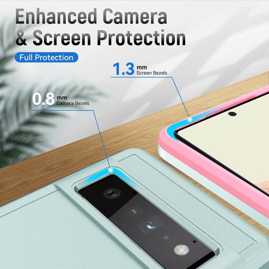 Heavy Duty Rugged Armor Shockproof Case For Google Pixel 8 7 6 Pro 6A 7A 8A Soft TPU Hard Plastic Protective Back Cover Fundas