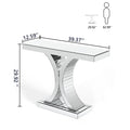 43.3'' Mirrored Glass Console Door Entryway Display Table