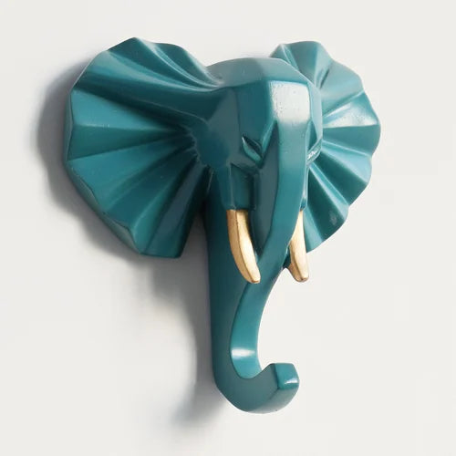 Geometric Animal Wall Hooks – Decorative Resin Key, Towel & Umbrella Hangers