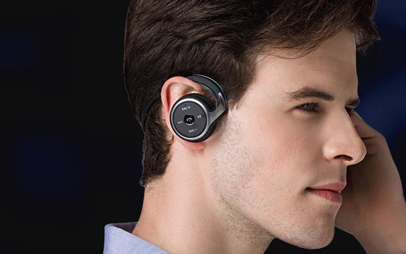 A6 Small Bluetooth Headphones Wrap Around Head Comfortable Wireless Headphones Foldable Bluetooth Headsets with Microphone Purse