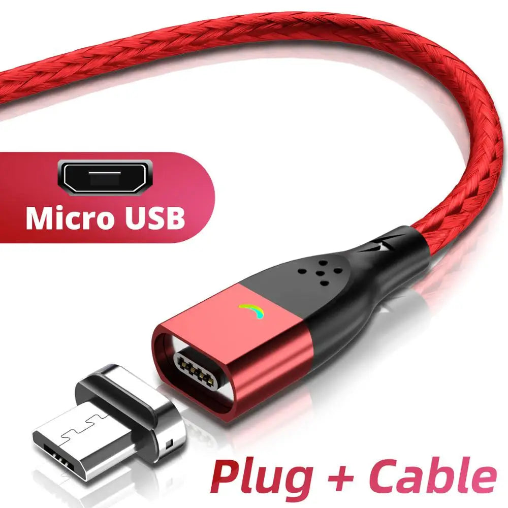 FONKEN Magnetic Charging Cable USB Type C Magnetic Phone Charger Cable For realme gt6 Magnet Cable Micro USB Android Charge Cord