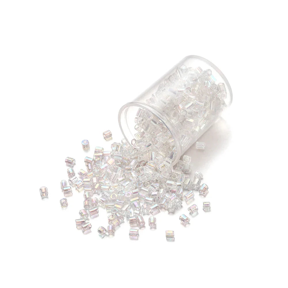 1000/1800Pcs 2mm Hexagon Czech Glass Cylindrical Loose Small Seed Needle Beads for DIY Bracelet Necklace Jewelry Making Supplies