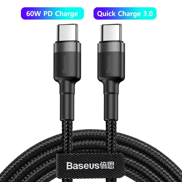 Baseus 100W USB C To USB Type C Cable PD Fast Charging Charger Cord 5A USB-C USBC TypeC Cable 2m For MacBook Samsung Xiaomi POCO
