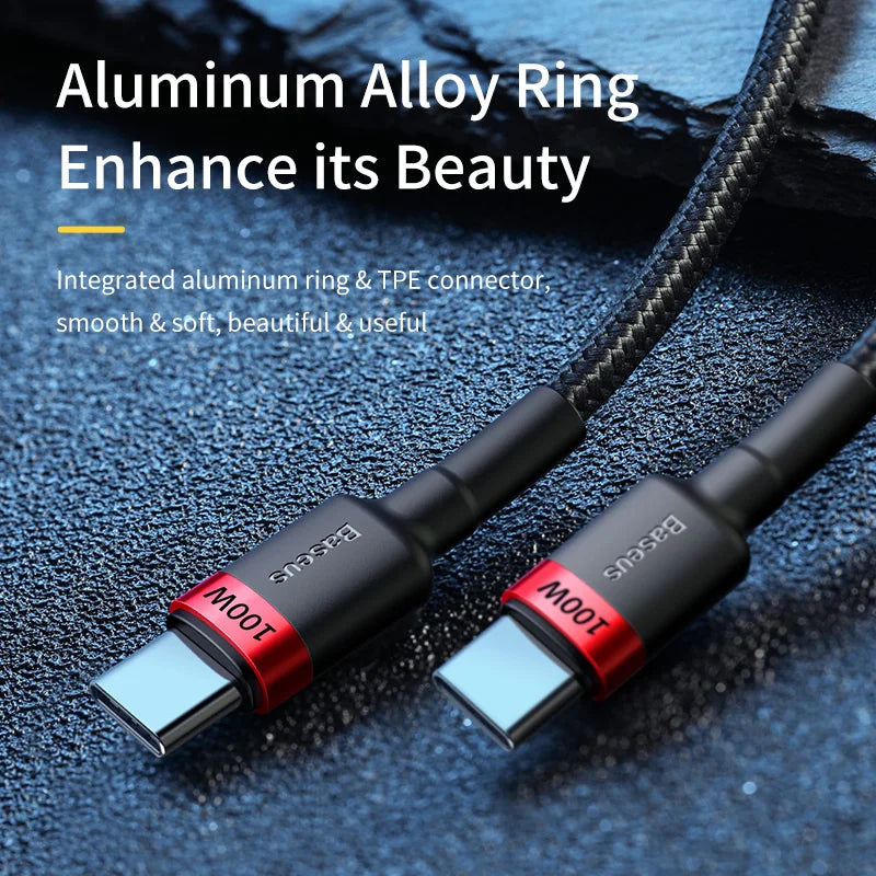 Baseus 100W USB C To USB Type C Cable For Macbook iPad 60W USBC PD Cord Quick Charge 4.0 Charger TypeC Cable For Xiaomi Samsung