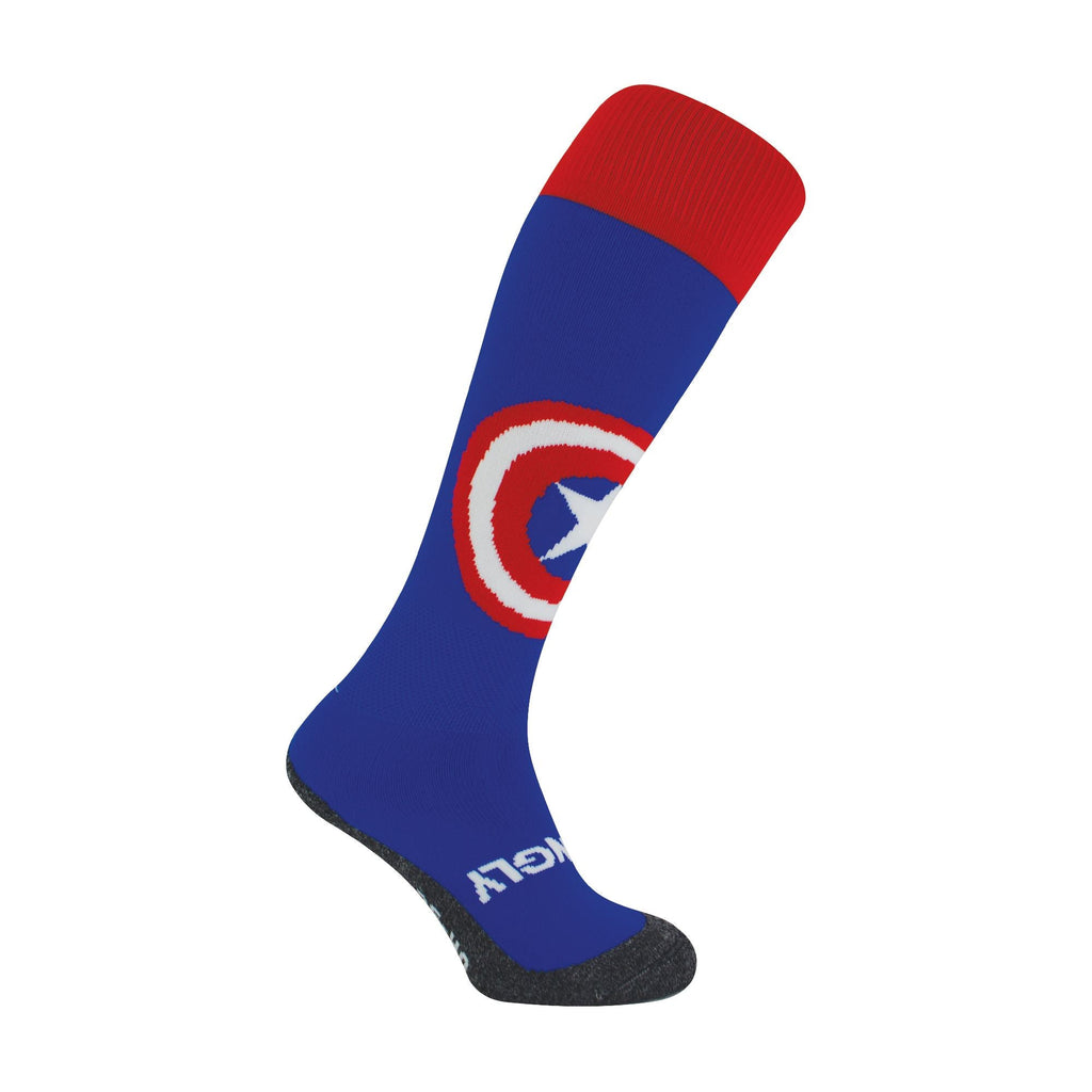 1 Pack Adults & Kids Knee High Fun Patterned Hockey Socks - Captain America