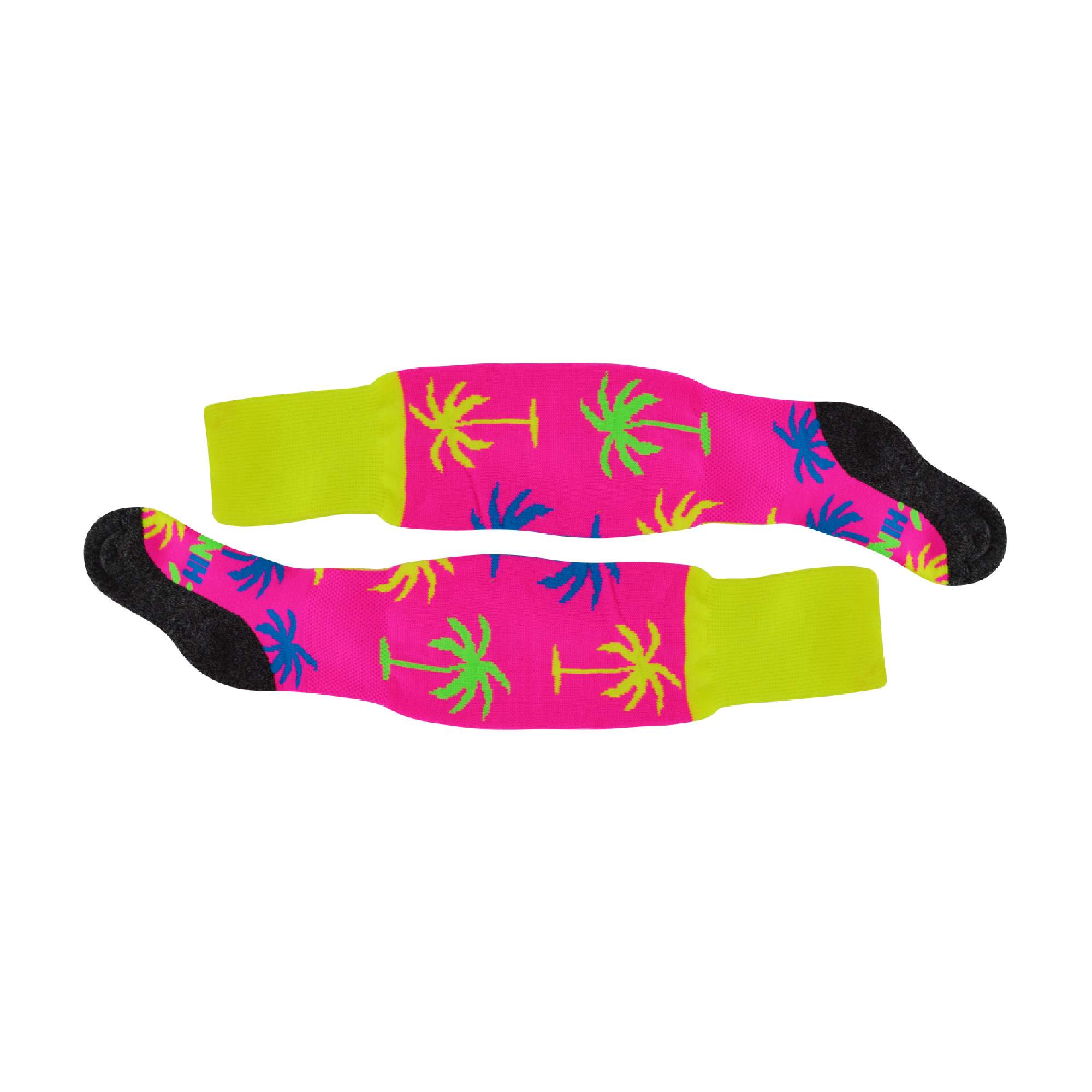1 Pack Adults & Kids Knee High Fun Patterned Hockey Socks - Pink Palm Tree