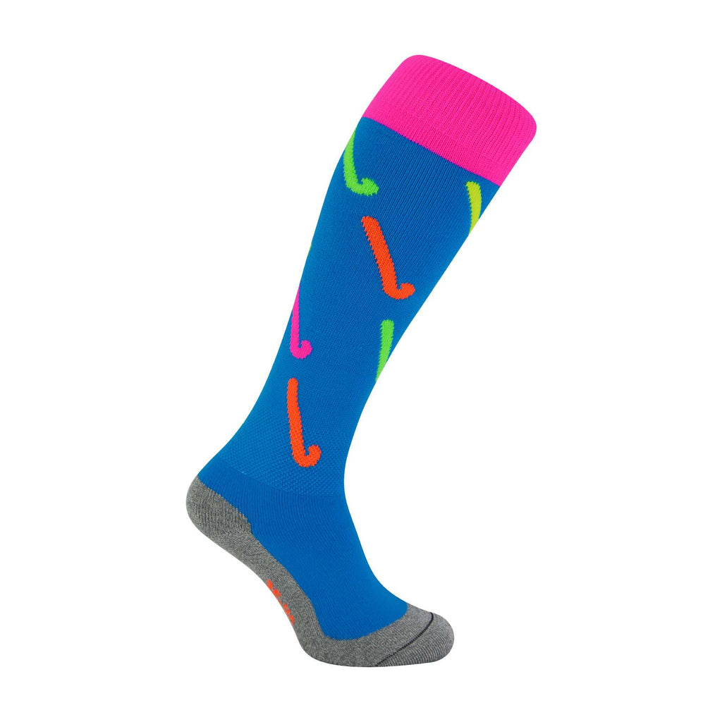 1 Pack Adults & Kids Knee High Hockey Socks with Hockey Stick Designs