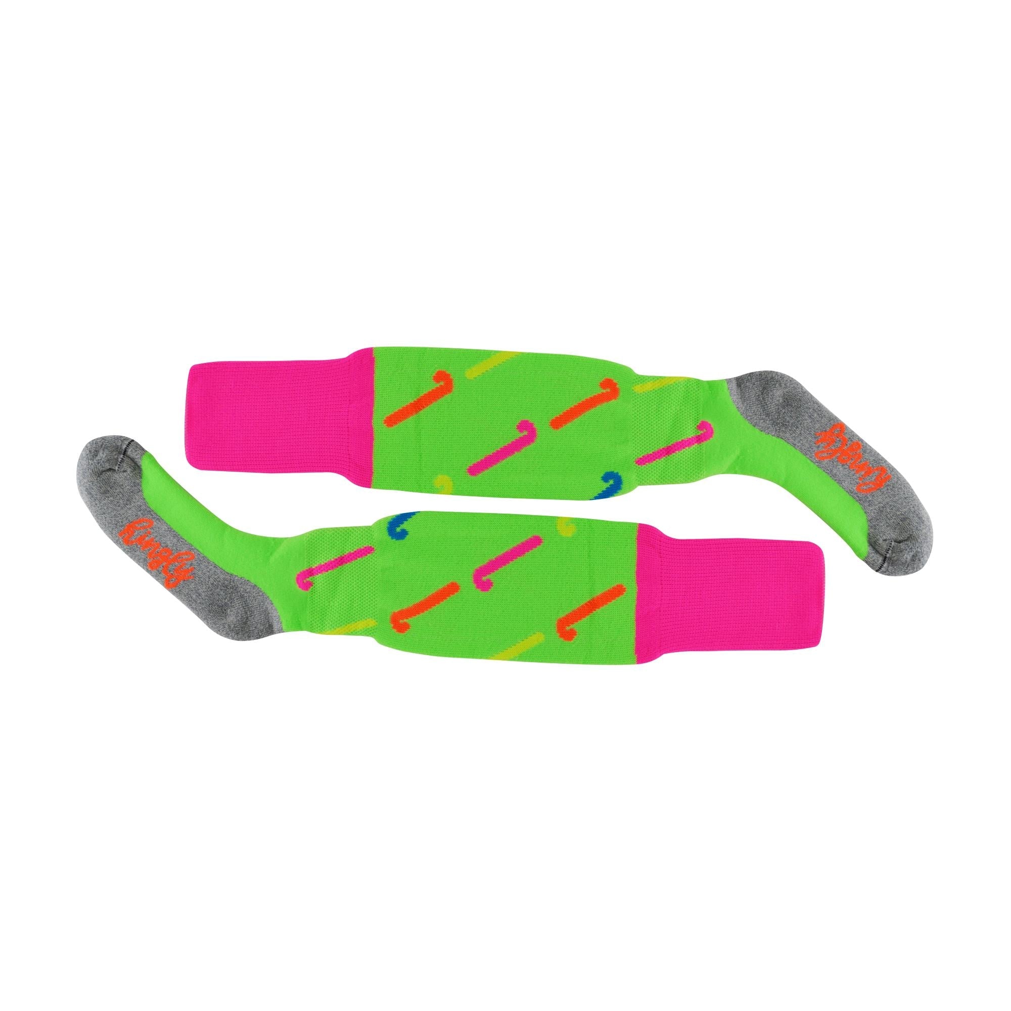 1 Pack Adults & Kids Knee High Hockey Socks with Hockey Stick Designs